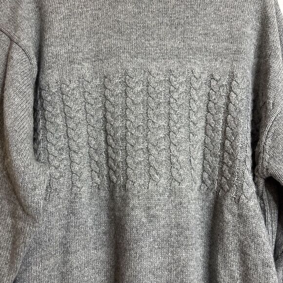 Henry Grethel Men's XL Grey Crewneck Chunky Knit Wool Blend Grandpa Sweater - Picture 6 of 14